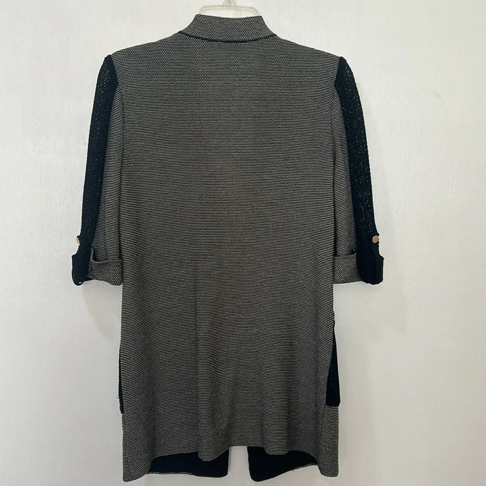 MISOOK FIT BLAZER WOMEN SIZE XS BLACK GRAY MESH SLEEVE - Picture 2 of 12